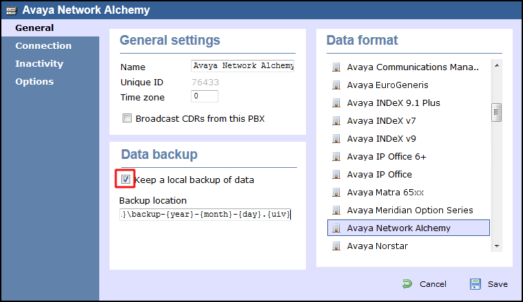 TIM Enterprise PBX General Properties